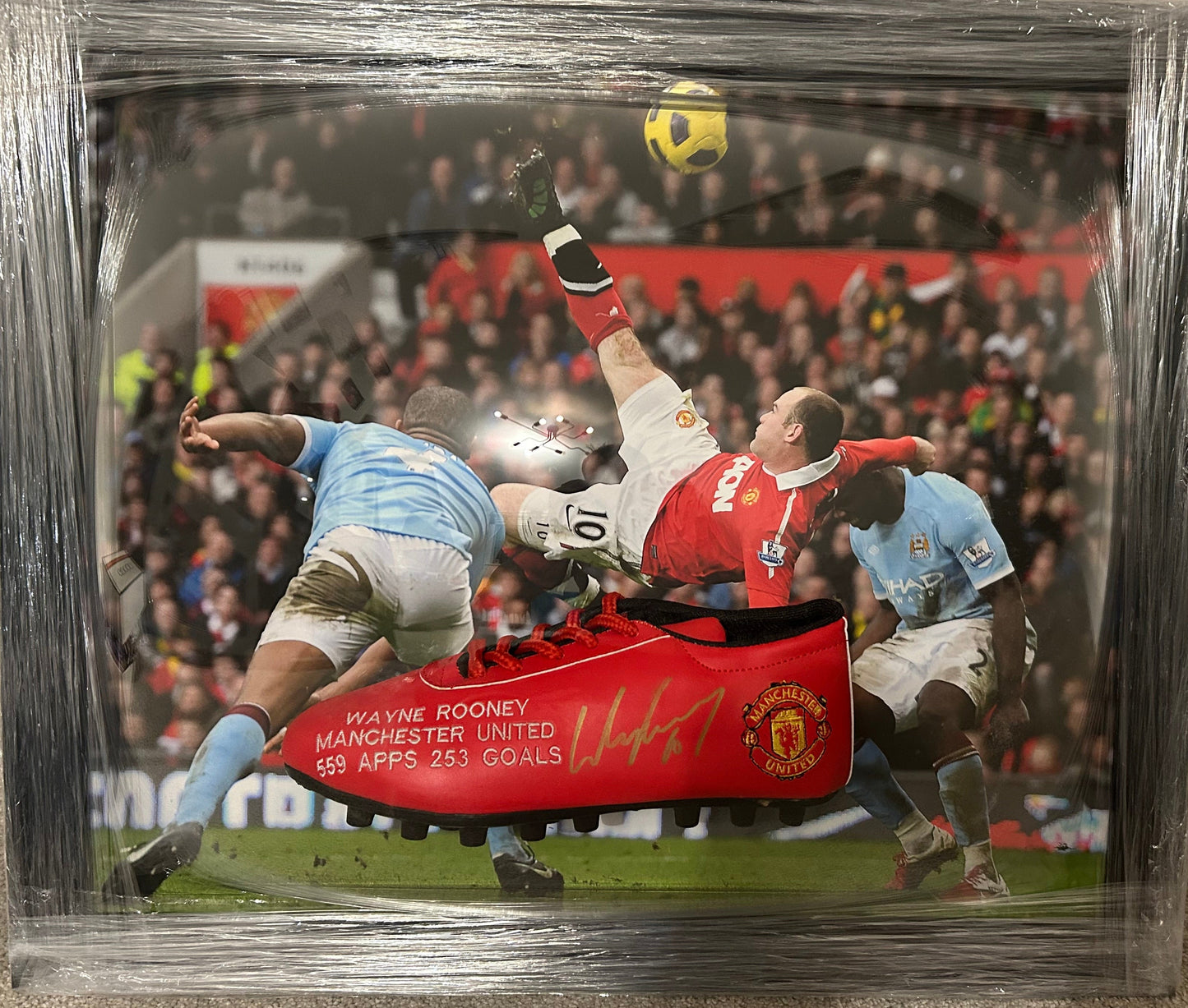 Wayne Rooney signed  boot framed